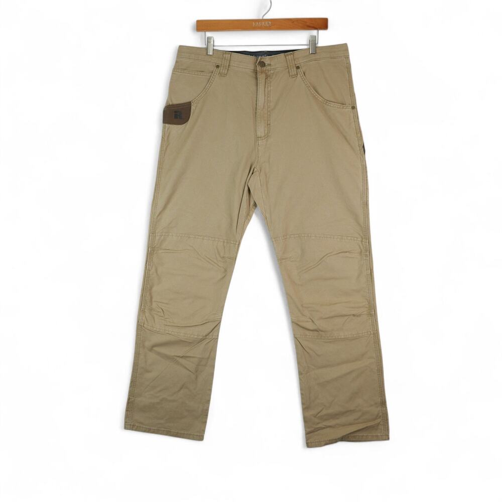 Wrangler Riggs Pants Mens 36x30 Khaki‎ Utility Straight Canvas Workwear Utility